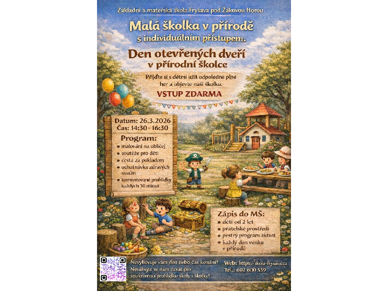 Základní a mateřská škola Fryšava - Den otevřených dveří 26. 3. 2026